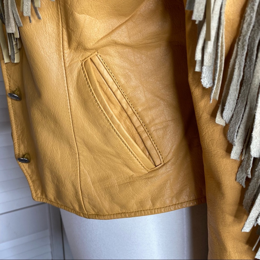 Western leather fringe jacket, Pioneer Wear size medium - Picture 7 of 13